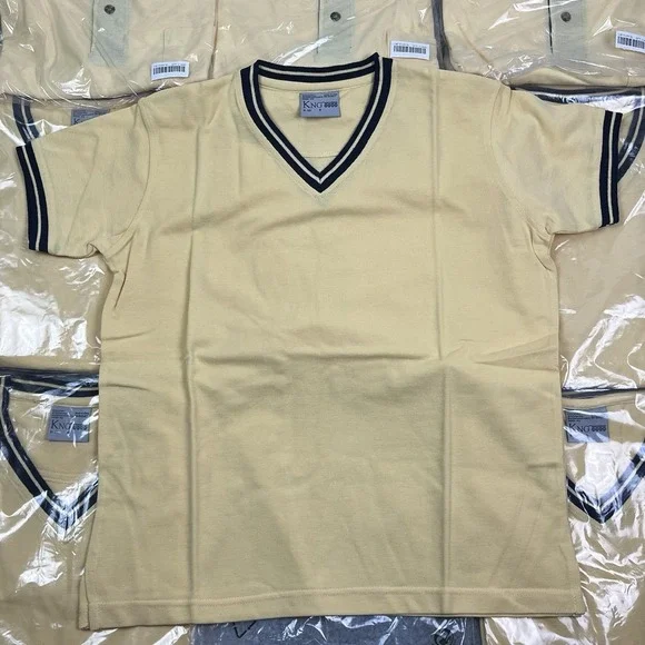 Vintage KNG International Short‎ Sleeve Shirts Preppy Yellow Navy Y2K Lot of 9 - Picture 4 of 8